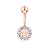 Fashion Diamond Belly Button Rings Star Navel Nail Allergy Free Stainless Steel Body Jewelry for Women Crop Top Will and Sandy