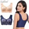 FallSweet Wire Free Lace Bras for Women Plus Size Vest Lingerie Thin Cup Brassiere Eveyday Wear 210623