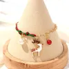 Charm Armbänder Weihnachten Hand Seil Armband mit Weihnachtsmann Weihnachtsbaum Perlen Kette Feiner Schmuck für Frauen Kinder Geschenk
