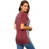 夏のヒョウ原宿Tシャツの女性Vネック半袖プラスサイズファッションカジュアルレディーストップスストリートウェアティーシャツフェムメ210608
