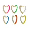 colorful fashion women jewelry micro pave 5A sparking cz Neon enamel heart Shaped Huggie hoop earring