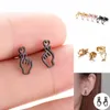 Ze stali nierdzewnej Stadniny Kolczyki Geometryczne Kobiety Mężczyźni Hip Hop Black Star Moon Earring Moda Biżuteria Prezent dla przyjaciela