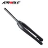 Airwolf 29er Horquillas para bicicletas de montaña de fibra de carbono Horquilla de refuerzo para bicicletas 1-1/8 a 1-1/2 "Tubo cónico apto para neumáticos 29er * 3,0" 110*15mm Piezas de bicicleta con freno de disco