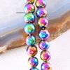 Autre pierre naturelle 4 6 8 10MM multicolore ronde perles d'hématite magnétique chaîne pour bijoux collier à faire soi-même bracelet boucles d'oreilles Wynn22