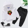 Kz lüks tasarımcı moda çocuk çocuk kız giysileri spor sweArautumn bebek hoodies 2pcs çocukları kıyafet toddler pamuk iz 2271l