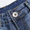 Jeans da uomo uomini blu Slim Slim Pantaloni strappati Primavera Autunno Streetwear Streetwear Casual Denim Hole Skinny Pantaloni Biker Abbigliamento Biker