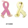 50 PCS/Lot Fashion Brouches Pink Ribbon Breast Cancer Awarness