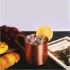 Pure koperen mok Handvat Europese Amerikaanse stijl Moscow Mule Cocktail Glass Cup Restaurant Bar Koud Drank H3 220311