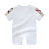 Fashion Summer Baby Girls Rompers Design Kids O-Neck Kortärmad Jumpsuits Infant Girls Cotton Romper Boy Kläder