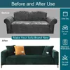 Velvet Plush Sofa Cover for Living Room Sectional Couch Elastic Case Slipcover Stretch 1/2/3/4 Seater 211207