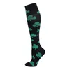 Chaussettes hautes à imprimé coeur feuille Bonneterie Compression médicale Course à pied Randonnée Bas de sport athlétique