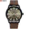 Marque de luxe CURREN Hommes Mode Sport Montre Hommes Quartz Analogique Date Horloge Homme En Cuir Montres Étanches Relogio Masculino 210517