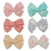 CN 12PCS / LOT 4 "Vanliga hårbågar med svarta klipp Barnflickor Crystal Jelly Bows Hair Clips Hairgrips Hårtillbehör 210812