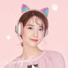 Sevimli Katlanabilir LED Oyun Kulaklık Kablosuz Kedi Kulak Kulaklık Çocuk Hediye Audifonos
