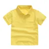 단색 소년 소녀 여름 Tshirts 품질 면화 유니폼 폴로 키즈 탑 티 패션 어린이 의류의 옷 3584274