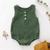 Baby mouwloze romper mousseline zomer jongens meisjes pasgeboren jumpsuit casual kleding 20220303 q2