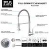 FLG Spring Style Kitchen Faucet Brushed Nickel Sink Faucet Pull Out Torneira All Around Swivel 2-Function Water Outlet Mixer Tap 210724