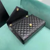 High Quality Designer Chains Shoulder Bags Checkered Gold letter buckle baguette Inside and outside calf leather V Wave Patchwork Cross Body Fashion Handbags