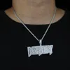 Chains Iced Out Bling 5A CZ Paved Gold Color Letter Money Pendant Necklace With Long Twist Rope Chain Hip Hop Dollar Men Boy Jewelry