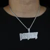 Łańcuchy mrożone Bling 5a CZ Paved Gold Color Letter Pieniądze Naszyjnik z długim łańcuchem linowym Hip Hop Dollar Men Boy Jewel1580736