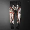 Personalized Printed Ice Silk Casual Pants Men's Fashion Summer Men Joggers Harem Brand Pantalon Hombre Trousers