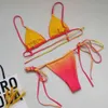 Sexy Bikini Set и Beach Cover Up Женщины Три Части Купальник Женский Купальник Градиент Цвет Купальный костюм Плавание XL 210521
