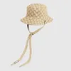 22 النساء أزياء دلو قبعة جودة عالية إلكتروني كامل طباعة مصممين قبعات القبعات رعاة البقر رجل بني عارضة مصمم قبعة