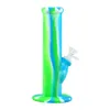 10 '' bangs en silicone fumer pipe à eau dab rigs narguilé bang droit tuyaux plate-forme pétrolière incassable facile à nettoyer