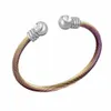 Ювелирные изделия из нержавеющей стали мода женские манжеты браслет кабель эластичный шар очаровательный браслет бросел Q0719