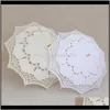Umbrellas Handmade Craft Bridal Lace Umbrella Wedding Parasol Pographic Props Black White Beige Wen6854 Hyb2R Y65Li