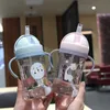 1pcs 400ml Baby Feeding Cup Straw Mugs Children Learn Feeding Drinking Bottle Kids Training Water