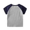 Saut mètres animaux imprimer bébé t-shirts 100% coton vêtements pour enfants dinosaures t-shirts mode garçons été hauts 210529