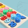 Giocattoli per la matematica Giocattoli di legno Anelli Montessori Giocattoli per la matematica Bambini Apprendimento precoce Toy Toy Toy Board Set Preschool Learning Regts