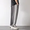 Erkek Pantolon Kore Giysileri Joggers Basketbol Punk Erkek Giyim Gevşek Şerit Damla Düz Eğilim Rahat Pantolon Yığılmış Sweatpants