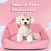 Canapé de chien de luxe rose couverture de lit de compagnie gris rose tape princesse chat pour petit chiot moyen litière animale Yorkshire 210401