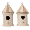 Newwooden birdhouse fågelhus hängande nesting box krok hem trädgård dekor ewe7160