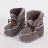 İlk Walkers Sıcak Kış Hakiki Deri Yün Kürk Bebek Erkek Çizmeler Toddler Kızlar Yumuşak Moccasins Ayakkabı Peluş Koyun Ile Bebek Patikleri