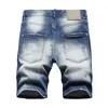 Мужские расписные джинсовые шорты, джинсы, летние карманы, большой размер, повседневные потертые отверстия, облегающие мужские короткие брюки, брюки DY1125