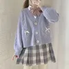 Kläder sätter flickor japanska koreanska skoluniformna stickade Cardigan Student Costume College Youth Purity Spring Autumn Sweet Fashi1032091