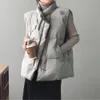 OL hiver gilet gilet veste haut pour femme minimaliste élégant épais chaud manteau femme col montant lâche Parkas 210421