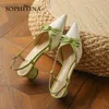 Sandálias de Sophitina Mulheres Borboleta Doce-Nó Rodada Salto Redondo Pontilhada Boca rasa Shoes Cover-Toe Feminino Shoes Ins AO650 210513