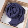 2021 Maleisische premium chiffon sjaal wrap effen / effen kleur moslim vrouwen hijab hoofddoek zomer islamitische lange sjaal pashmina 180x70cm