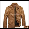 Faux Outerwear Roupas Vestuário Drop entrega 2021 Wholesale-Weinianuo Design de Marca Casacos de Motocicleta Homens Jaqueta de Couro Jaqueta de Couro