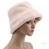 Wide Brim Hats Fashion Warm Bucket Hat Ladies Cute Solid Color Winter Casual For Women Apparel Accessories