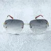 Okrągłe metalowe okulary przeciwsłoneczne mężczyźni designerskie krawędzi bez okularów Modna moda owalna vintage napędu słoneczne hurtowe szklanki