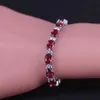 Romantic Turkish style Rose Red Crystal CZ Silver Color Jewelry Set For Women Bracelet Earrings Ring Necklace Set H1022