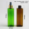 30 pcs 240ml Square Plastic Mist Spray Bottle 8oz Clear Blue Amber Green Perfum Atomiser Bottle For Refillable Travel