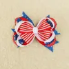 女の子のためのアメリカ国旗の髪の弓クリップ愛国的な独立記念日ヘアピンの花のヘアアクセサリー7月4日