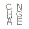 Clear Crystal Letter Cha Drop Dangle Oorbellen voor Dames Mode-sieraden Trendy Statement Accessoires Groothandel Chandelier