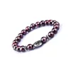 Straski z koralikami Natural Stone Garnet Koraliki Bransoletka Femme Wino Red Strand Męs